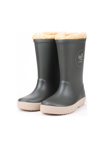 Igor Splash Dk Borreguito Erkek Bebek Su Geçirmez Yağmur Kar Çizmesi W10293 Koyu Haki - Bej