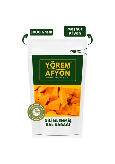 Yörem Afyon Meşhur Afyonkarahisar Tüketime Hazır Soyulmuş Dilimlenmiş Vakumlu Balkabağı Cucurbita 3000gr.
