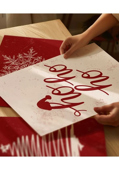 Çerçevesiz Poster Ho Ho Ho Neşesi 3'lü