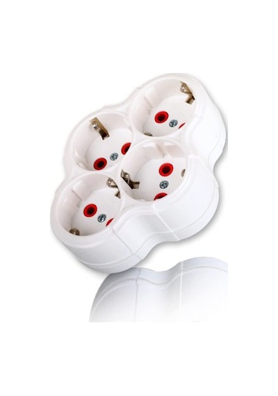 Mobee Fetih 101-04 4 Lü Topraklı Golyat Grup Fiş-priz Papatya Model 1410