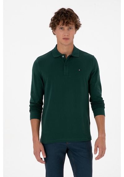 U.S. Polo Assn. Erkek Regular Fit Polo Yaka Koyu Yeşil Basic Sweatshirt 50315941-VR079