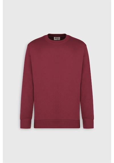 AC&Co / Altınyıldız Classics Erkek Bordo Standart Fit Normal Kesim İçi Polarlı Bisiklet Yaka Sweatshirt Bordo