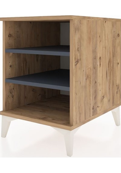 Kronos Komodin 2 Raflı 44x59x64 Çam-antrasit Atlas Çam