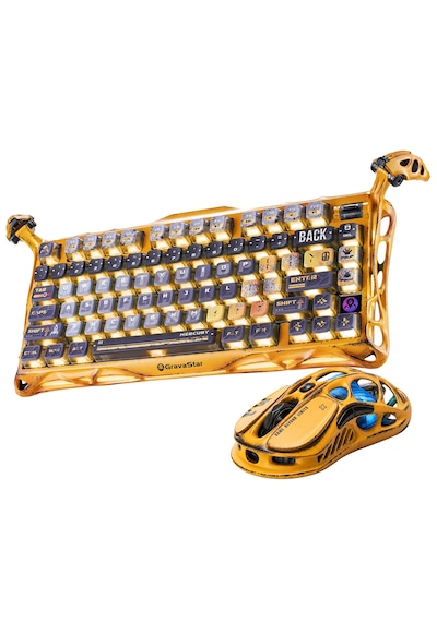 Gravastar Mercury K1 Pro Kablosuz Rgb Işıklı Mekanik Gaming İngilizce Q Klavye Ve M1 Pro Kablosuz Op Optik