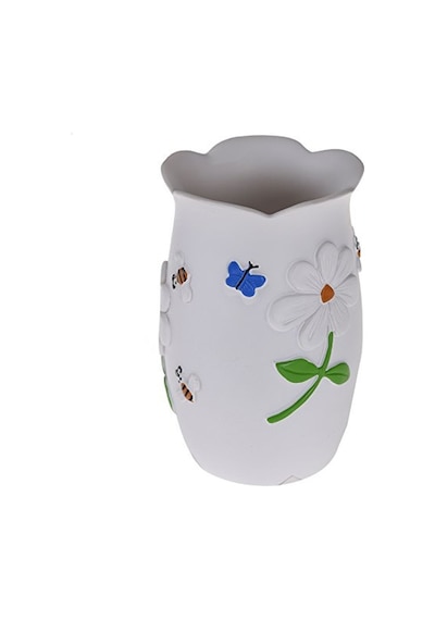 Diş Macunu Kabı Çiçekli Model Poliresin Çok Renkli