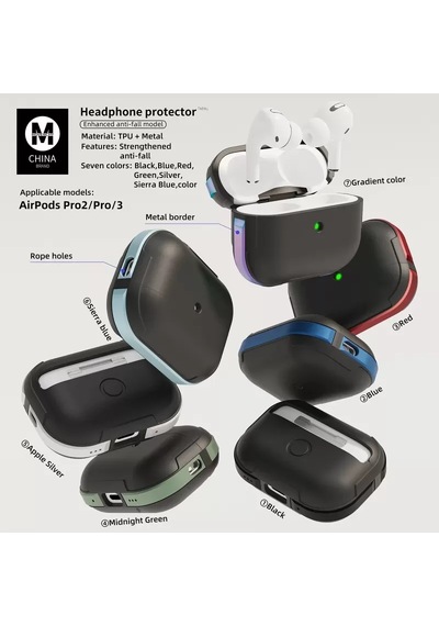 Movenchy Apple Airpods Uyumlu  Pro 2 2.nesil Mo-a8 Armor Kılıf - Rainbow