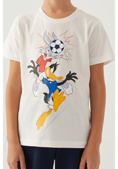 Looney Tunes Bugs Krem Erkek Çocuk Bermuda Takım 5274-42821 Krem