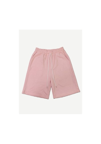 Machi Makiteks Mavi Pembe İkili Rahat Kesim Beli Lastikli Cepli Penye Şort Günlük Basic Rejenere Sweat Bermuda Mavi - Pembe