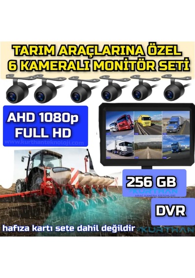 Ahd 1080p 10'' Dvr Monitör 6 Adet Ahd 1080p Kelebek Kamera Seti