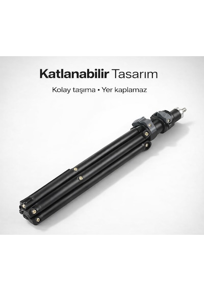 Tr 210 Cm Metal Tripod Standı Ayarlanabilir Profesyonel Işık Standı, Telefon Kamera Ve Ring Light Uyumlu, Univer