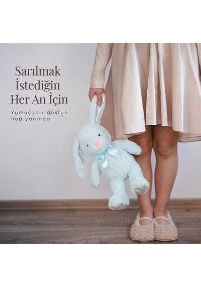 50 Cm Tavşan Mavi Çok Renkli