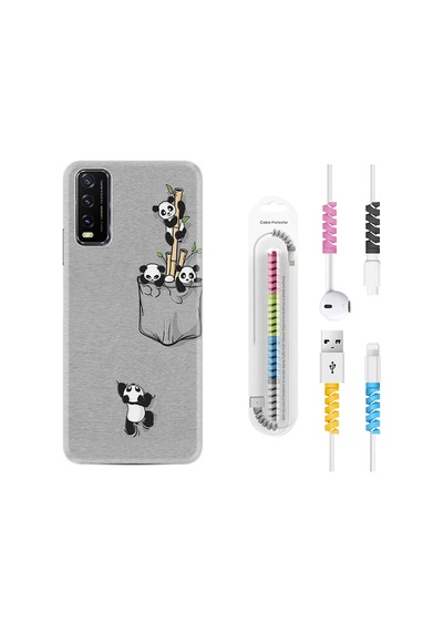 Vivo Y11S Kılıf Kablo Koruyuculu Pandalar 1798