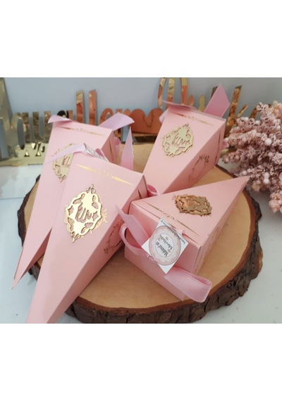 Pembe Kulah Pleksi İsimlikli Bebek Şekeri 30 Adet