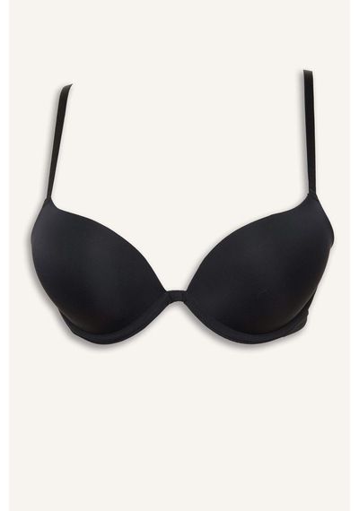 Defacto Micro Kaplı Full Push Up Balenli Tişört Bra T8478az26spbk81 Siyah-bk81