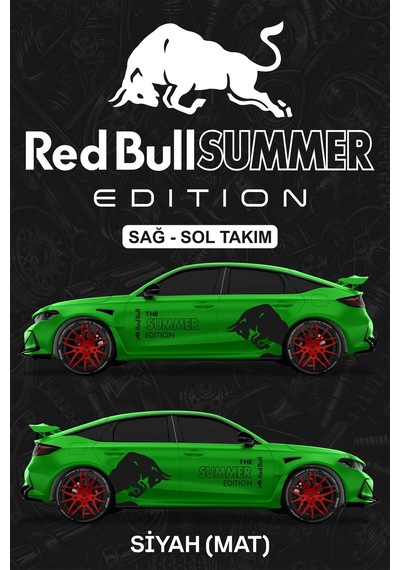 Red Bull Summer Edıtıon Sticker - Yan Gövde Kaplama Seti Siyah Mat - 814954627