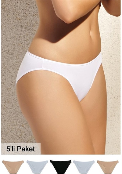 Pierre Cardin 2057 Beşli Slip Külot - Beyaz-ten-siyah mix color