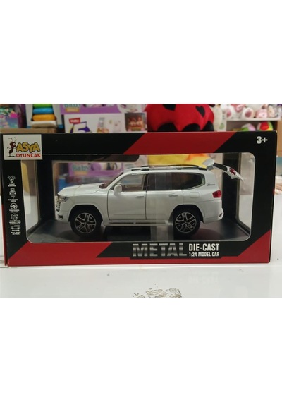 Kutulu Koleksiyon 1 / 24 Ölçek Toyota Land Cruiser Beyaz Metal Araba