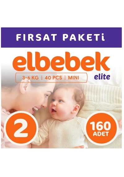 Elbebek Elite Bebek Bezi 2 Numara Mini Fırsat Paketi 160 Adet 4'lü