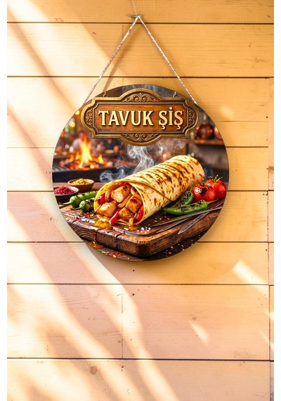 Çöp Şiş Ahşap Mdf Tabela Jüt İpli Ocakbaşı Restoran Dükkan Kapı Duvar Süsü Reklam Panosu