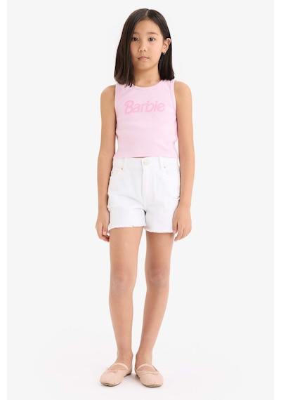 DeFacto Kız Çocuk Barbie Bisiklet Yaka Atlet E6521A825HSPN614 Pembe