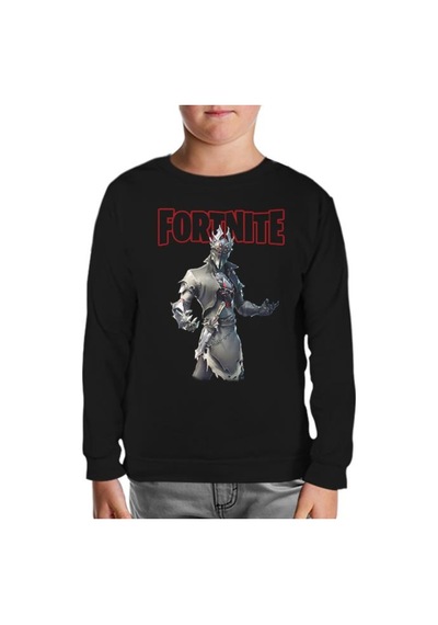 Lord Tshirt Fortnite - Spider Siyah Çocuk Sweatshirt Siyah