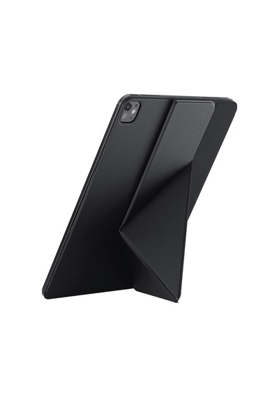 İpad Pro 13 2024 Uyumlu Pitaka Folio 3 Kalem Bölmeli Standlı Kılıf Siyah Kapaklı Kılıf