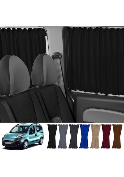 Pandami Citroen Nemo 2007-2015 Uyumlu Siyah Raylı Oto Perde Takımı