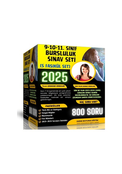 2025 9 - 10 - 11. Sınıf Bursluluk Sınav Seti (6 Fasikül Kitap)