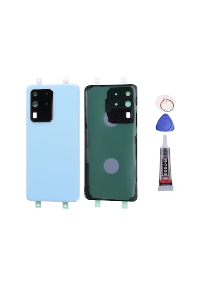 Samsung S20 Ultra Mavi Uyumlu Arka Kapak Batarya Kapağı Pil Kapağı Yapışkan Ve Sökme Aparatıyla Beraber Full Set Mavi