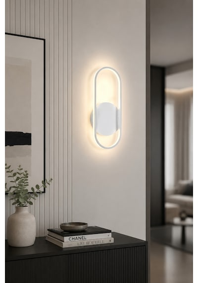 Zzez Aplik Modern Tasarım Beyaz Renk - Gün Işığı Ledli Banyo - Mutfak - Salon Led Duvar Aplik