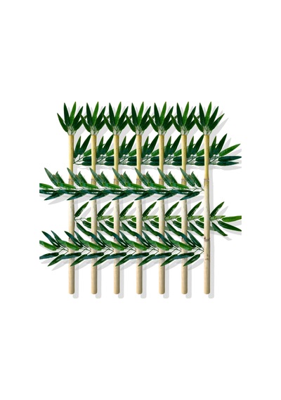 Cihan Çiçekçilik Yapay Yapraklı Dekoratif Bambu Çubuğu 80 Cm 7 Adet Islak Doku Çok Renkli