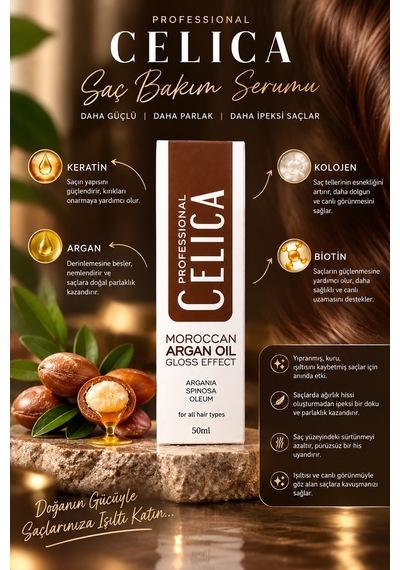 Celica Argan Saç Bakım Yağı 50 Ml.