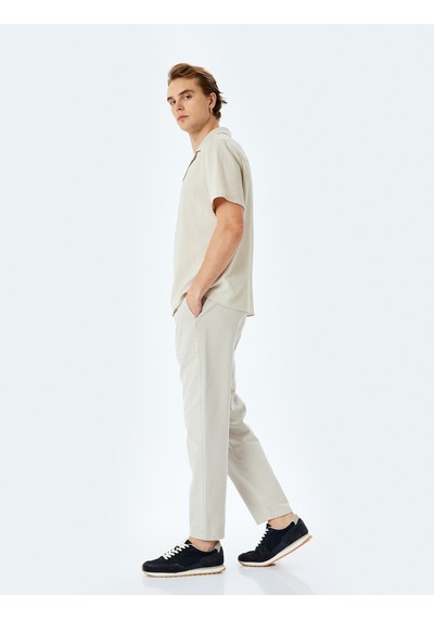Koton Beli Bağcıklı Cep Detaylı Pamuklu Chino Pantolon Gri 5sam40023hw Gri Koton Beli Bağcıklı Cep Detaylı Pamuklu Chino Pantolon Gri 5sam40023hw Gri