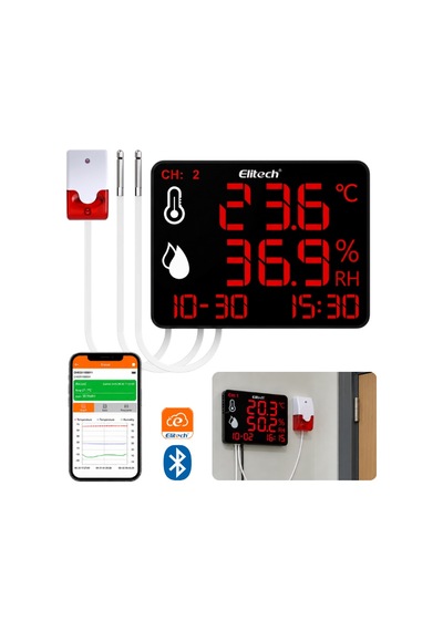 Elitech Dr-230 Thde Yüksek Sesli Harici Alarmlı Sıcaklık Ve Nem Göstergeli Kayıt Cihazı Bluetooth