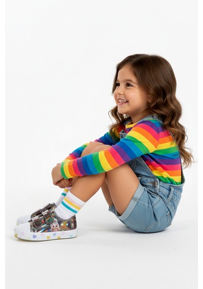 Artı Artı Ayakkabı Mia Kids-2401 Hologram 3d Kız Çocuk Cırtlı Işıklı Platin Sneakers Platin Artı Artı Ayakkabı Mia Kids-2401 Hologram 3d Kız Çocuk Cırtlı Işıklı Platin Sneakers Platin
