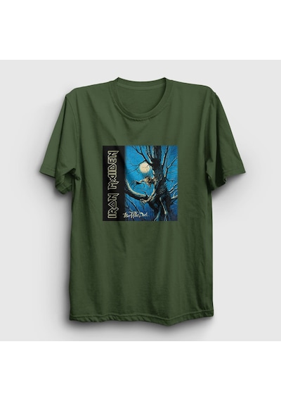 Presmono Unisex Fear Of The Dark Iron Maiden T-shirt Haki