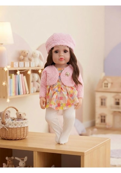 Emzikli Sevimli %100 Et Bebek - 50 Cm Konuşan Gerçekçi Oyun Arkadaşı İnteraktif Eğitici Oyuncak