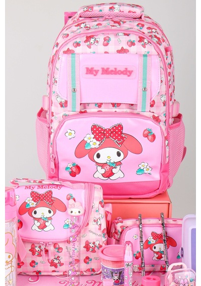 X Dekomus Lisanslı My Melody Sweet Berry Collection Full Kırtasiye Seti Okul,termoslu Beslenme Ve Kalem Çantası,beslenme Kabı,matara Açık Gri