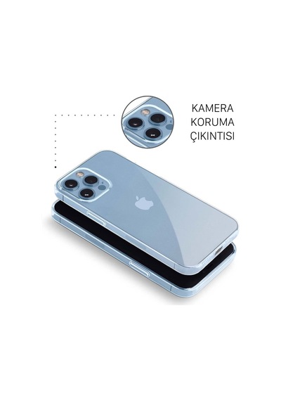 Apple Uyumlu iPhone 13 Pro Max Kilif 6.7 Seffaf Süper Silikon Kamera Korumali 516047513