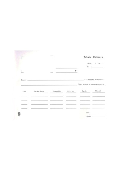 Tahsilat Makbuzu - Otokopili 2 Nüsha N11.5394