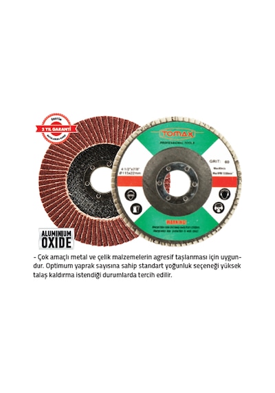 Flap Disk Zımpara 180 X 80 Kum 5 Adet