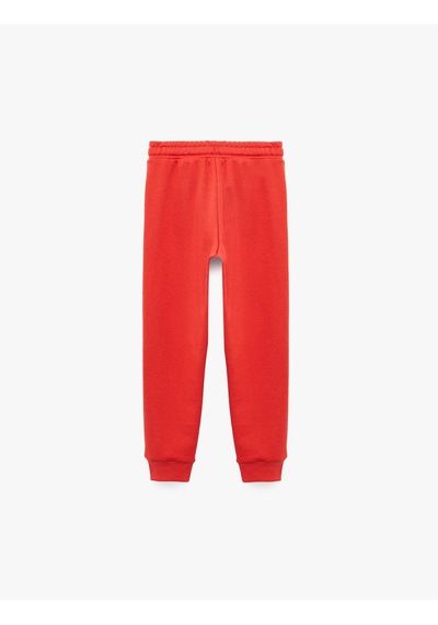 Koton Beli Bağcıklı Şardonlu Cepli Basic Jogger Eşofman Altı Kırmızı 7wkb40053tk