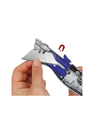Workpro Wp213007 Alüminyum Gövde Otomatik Geri Çekilebilir Rötuş Maket Bıçağı Fr Wp213007