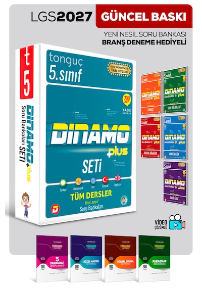 2027 Güncel Müfredat 5. Sınıf Dinamo Tüm Dersler Soru Bankası Set Türkçe Matematik Fen Sosyal İng