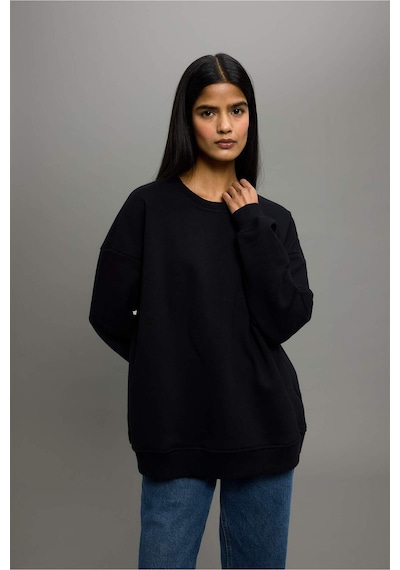 Defacto Oversize Geniş Kalıp Basic Düz Kalın Sweatshirt F9628ax25aubk81 Siyah Defacto Oversize Geniş Kalıp Basic Düz Kalın Sweatshirt F9628ax25aubk81 Siyah