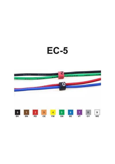 Ec-5 Renkli Kablo İşaretleyici Numaratör 16 Mm² Awg 6-8 100 Adet
