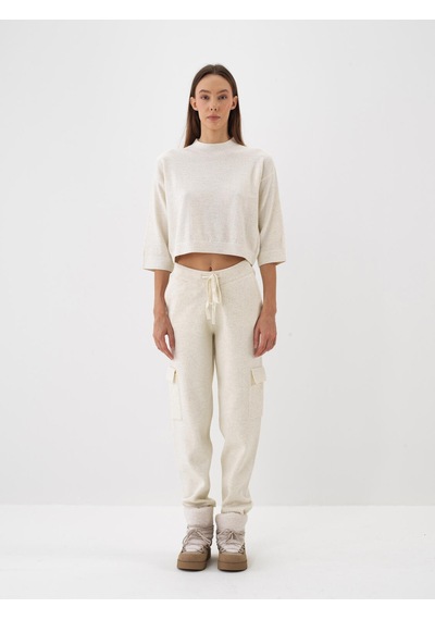 Xint Ekru Doğal Yün Dokulu Regular Fit Pantolon 851036