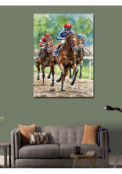 Kanvas Tablo At Yarışı Ve Hızın Coşkusu 50cmx70cm