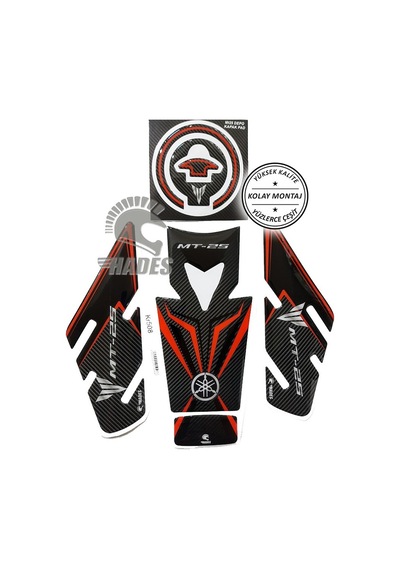Hades Motosiklet Aksesuarları Mt25 201519 Tank Pad Seti Kırmızı