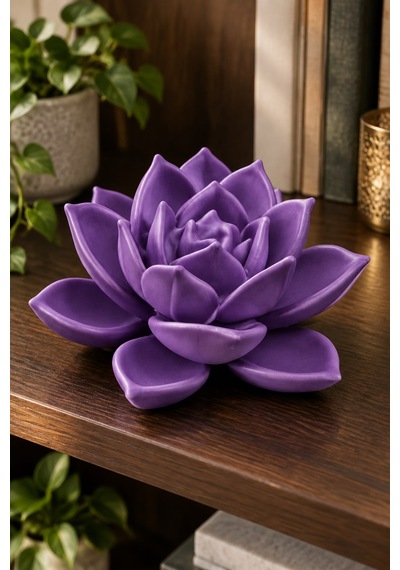 Huzur Veren Çiçeklenme Lotus Çiçeği Figürlü Dekoratif Biblo 98164822
